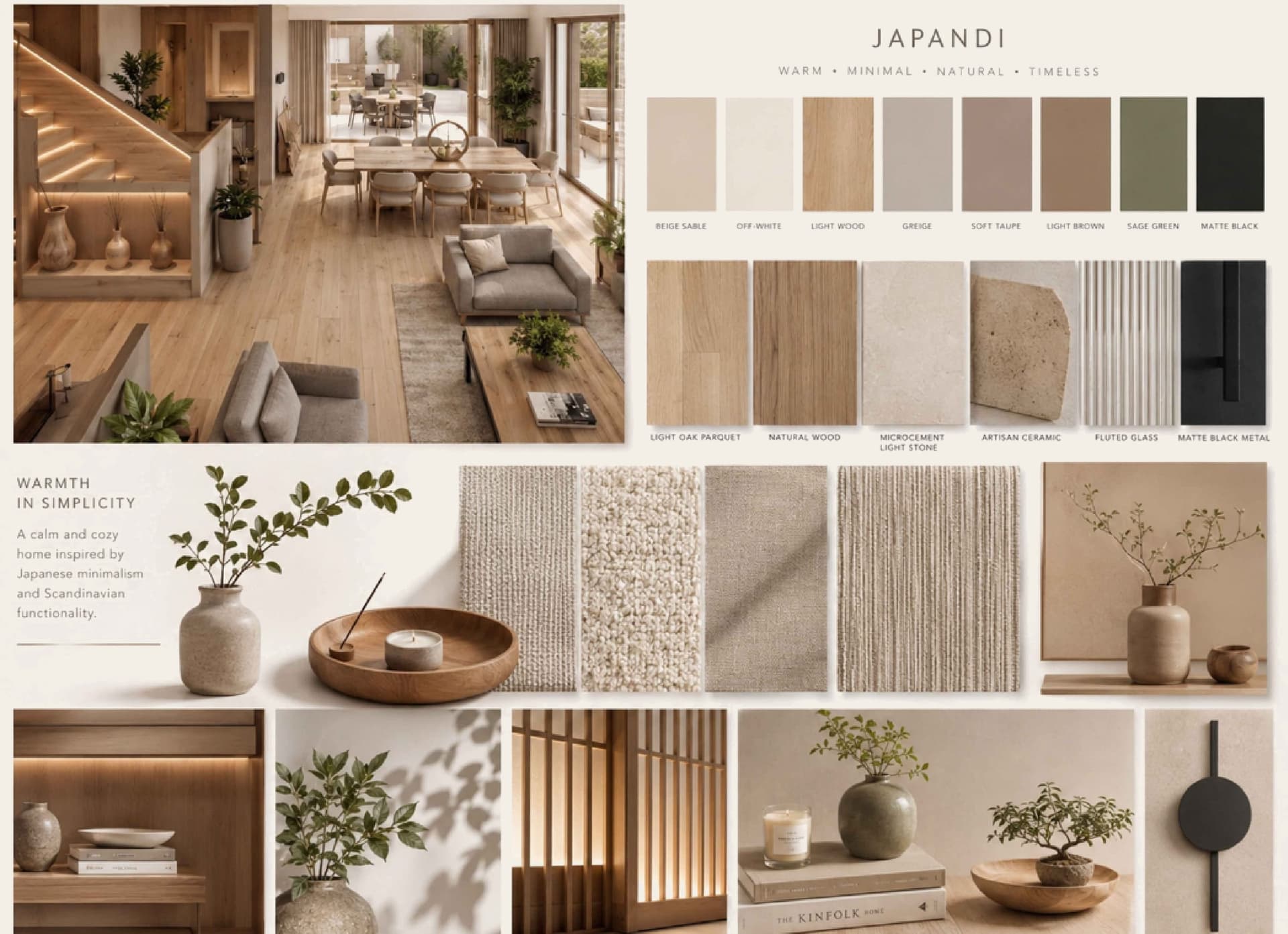Planche d’ambiance Japandi