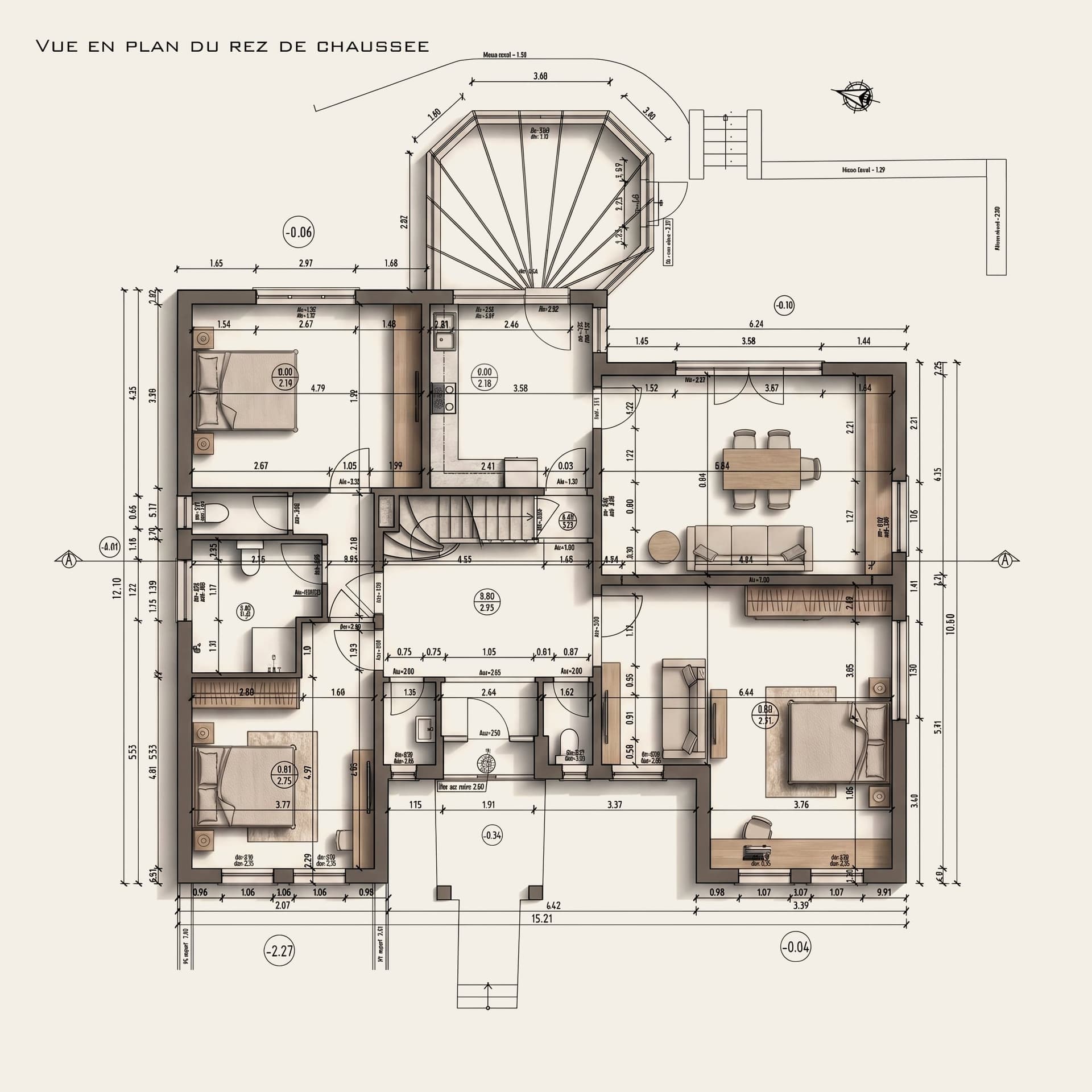 Plan coté du rez-de-chaussée
